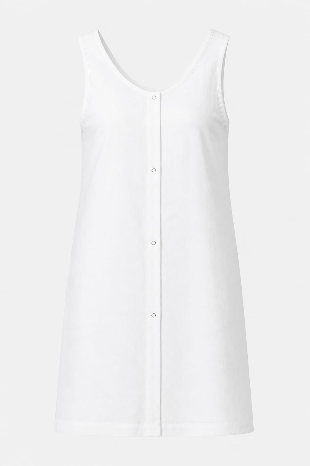 SCLAFANI\'S White Cotton Slip Dress XX Sleeveless Button Front