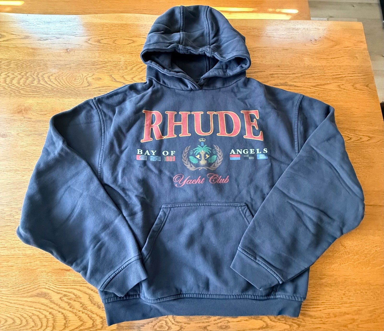 Authentic Rhude Bay Of Angels Yacht Club Hoodie Size M Black