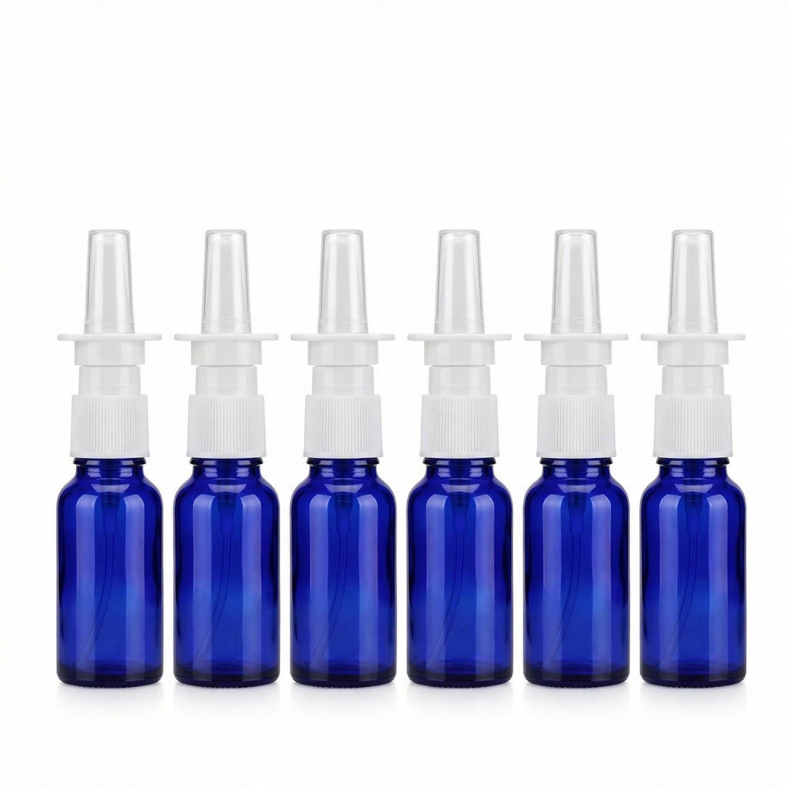 6PCS 0.34oz 10ml Empty Nasal Spray Bottles, Glass 10ml/0.34 Ounce, Blue