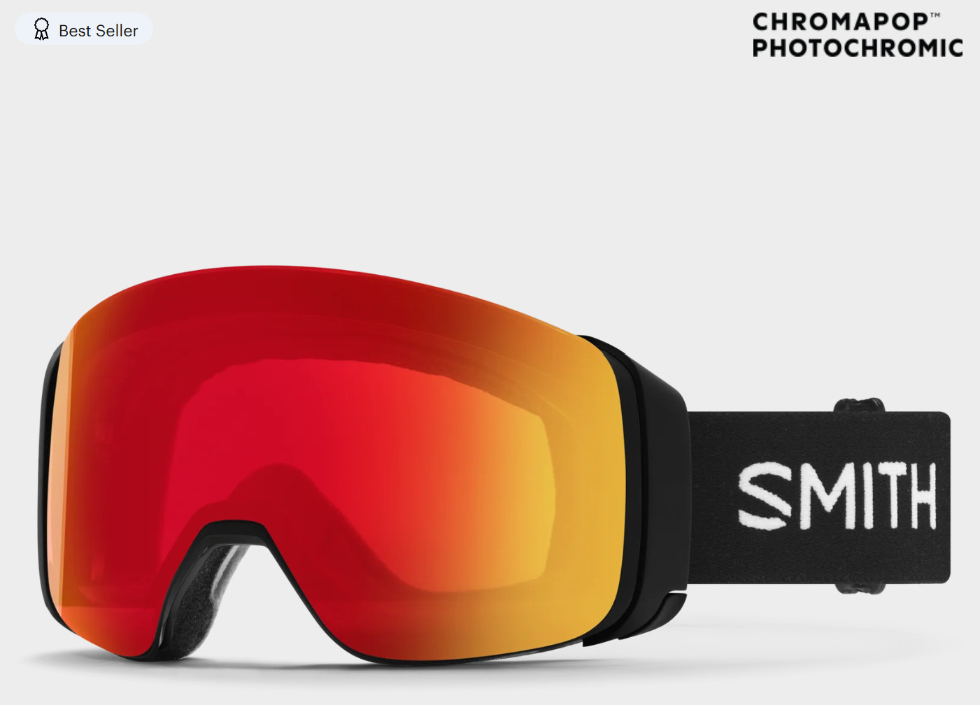 Smith Optics 4D MAG Snow Goggles - Black/ChromaPop Sun Red Mirror