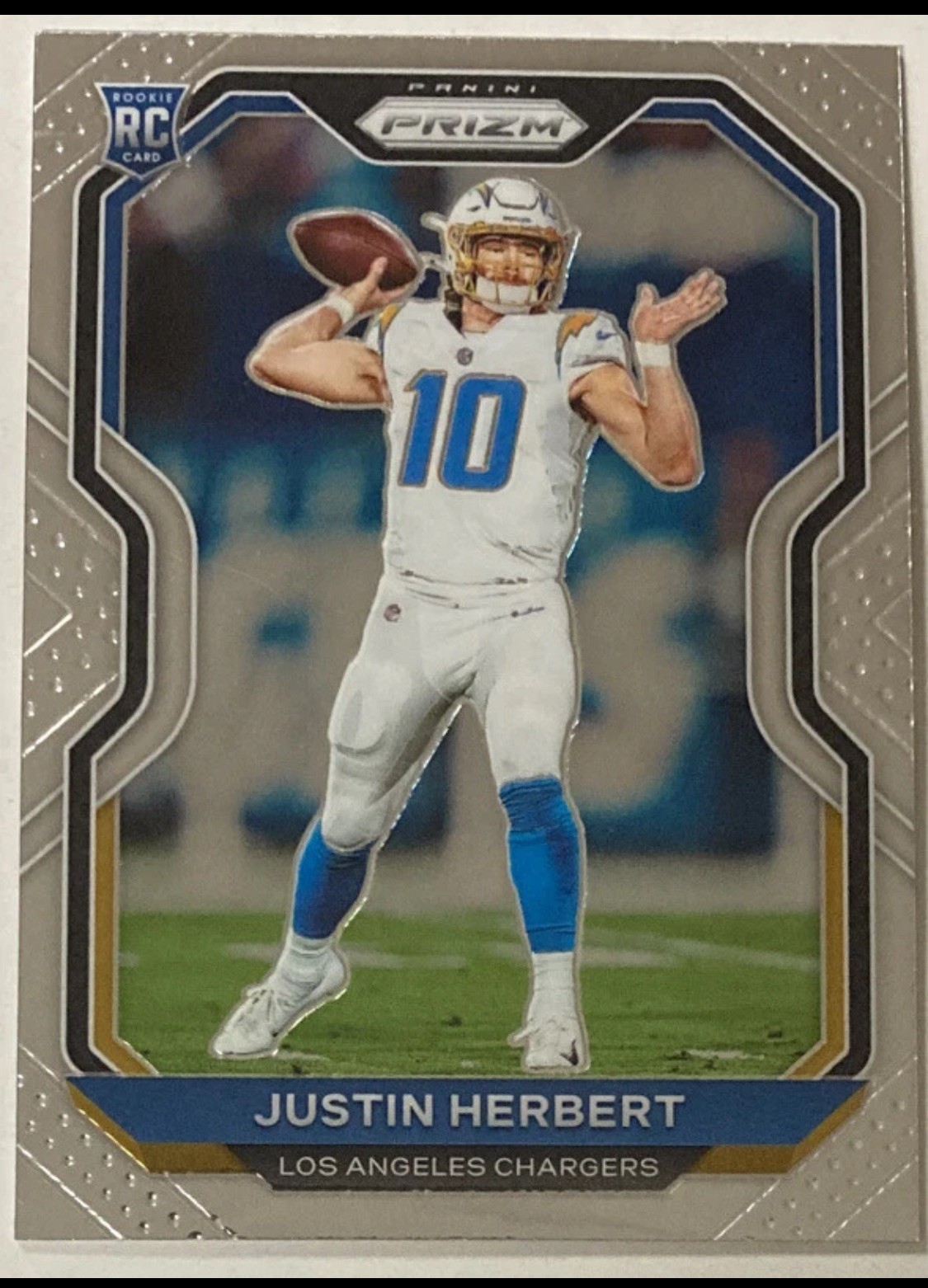 Justin Herbert 2020 Panini Prizm Football Rookie Card #325 Los Angles Chargers