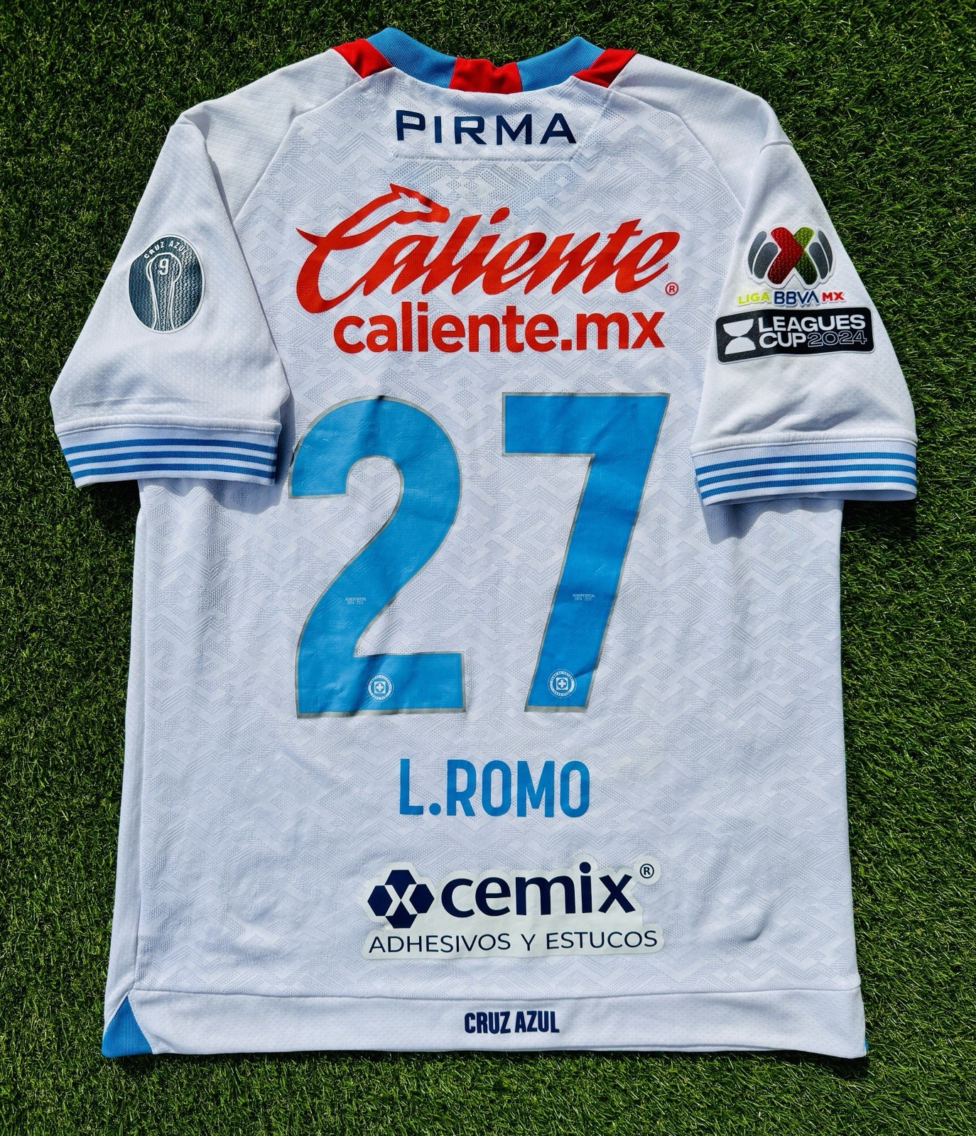 Cruz Azul Pirma Match Worn Luis Romo #27 jersey Leagues Cup 2024