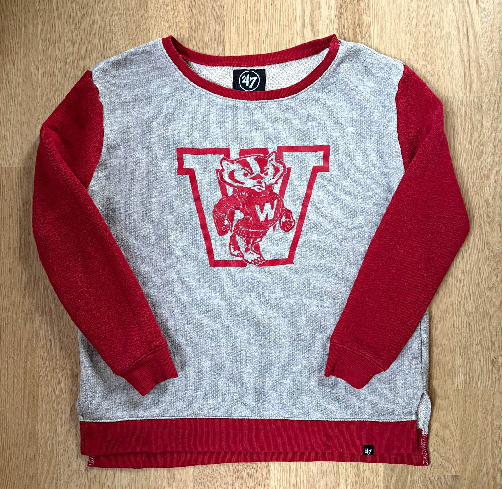 ’47 Wisconsin Badgers Gray/Red Crewneck Sweatshirt Pullover