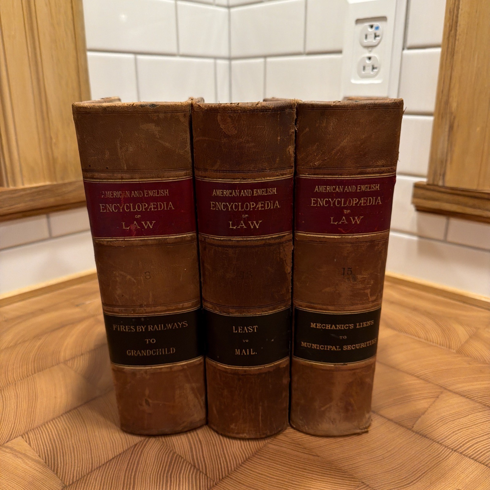 Lot of 3 Antique Leather Bound Law Books mail, liens, grandchild RARE Lot of 3 Antique Leather Bound Law Books mail, liens, grandchild RARE