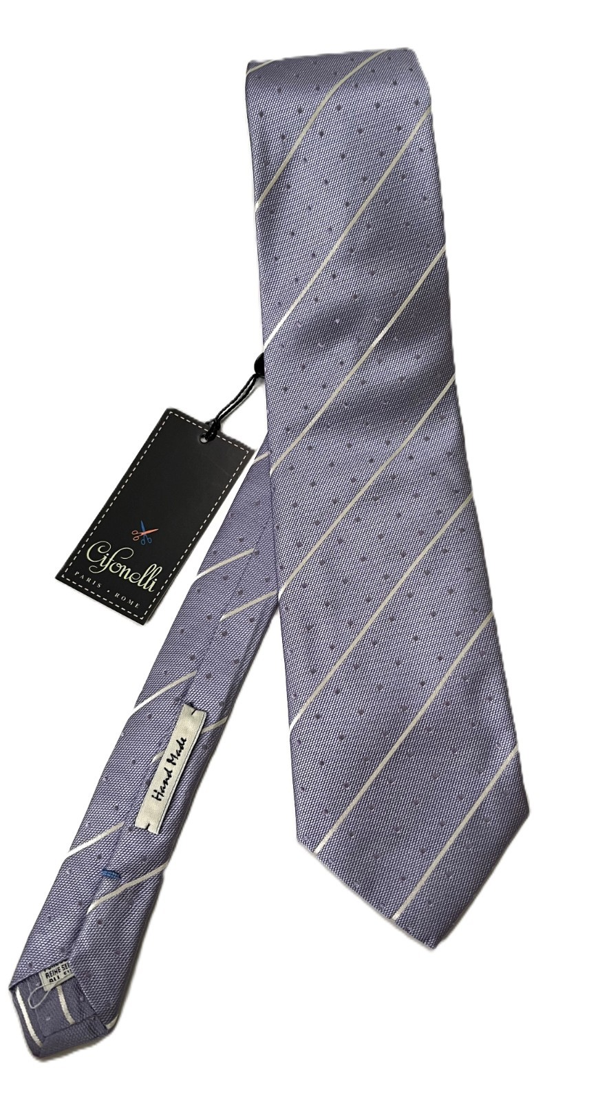 NWT Cifonelli Ties 100% Silk Hand Made Made in Italy MSRP $160 purple dot patte NWT Cifonelli Ties 100% Silk Hand Made Made in Italy MSRP $160 purple dot patte