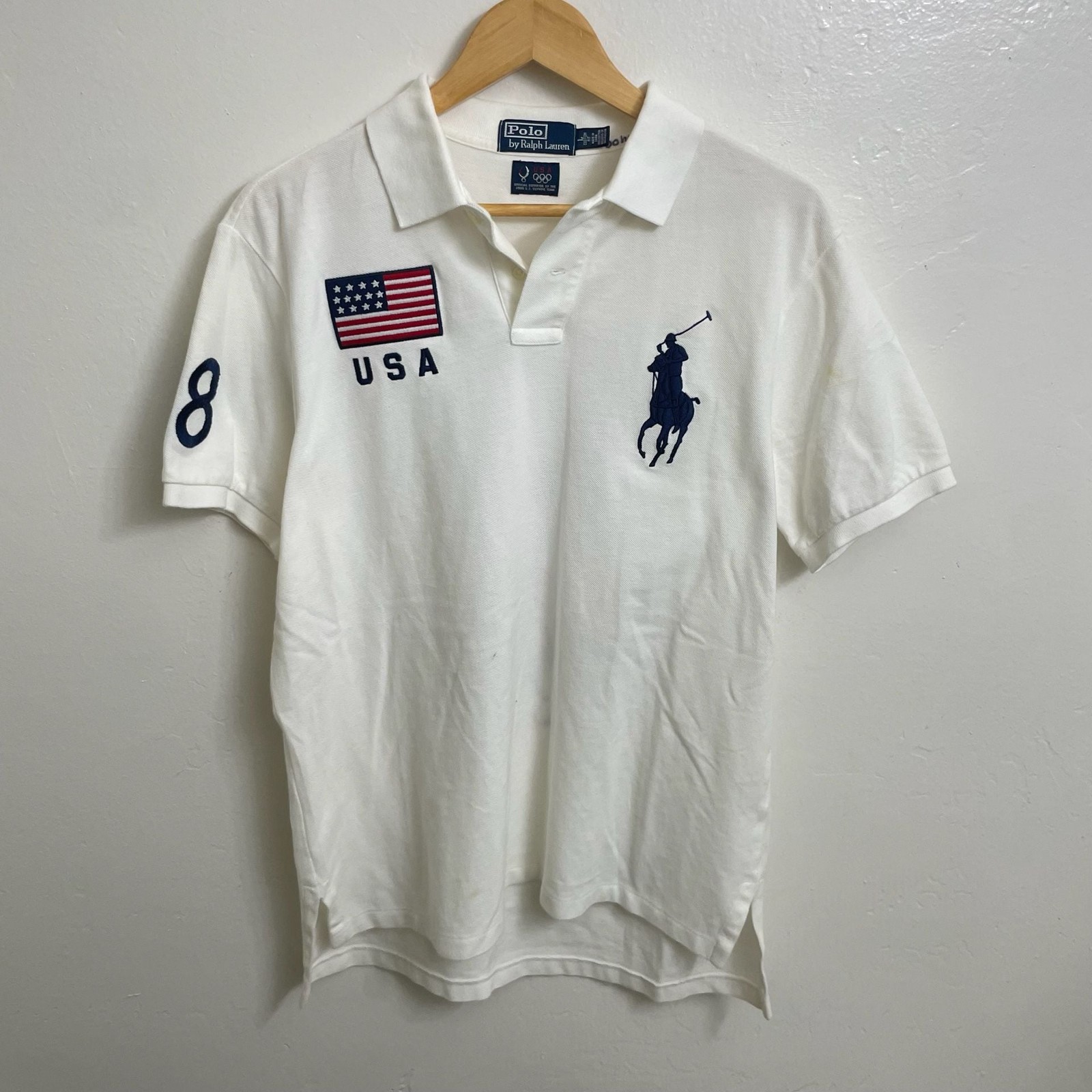 Vintage Polo By Ralph Lauren Beijing Olympic USA Big Pony Polo Shirt Size L Vintage Polo By Ralph Lauren Beijing Olympic USA Big Pony Polo Shirt Size L