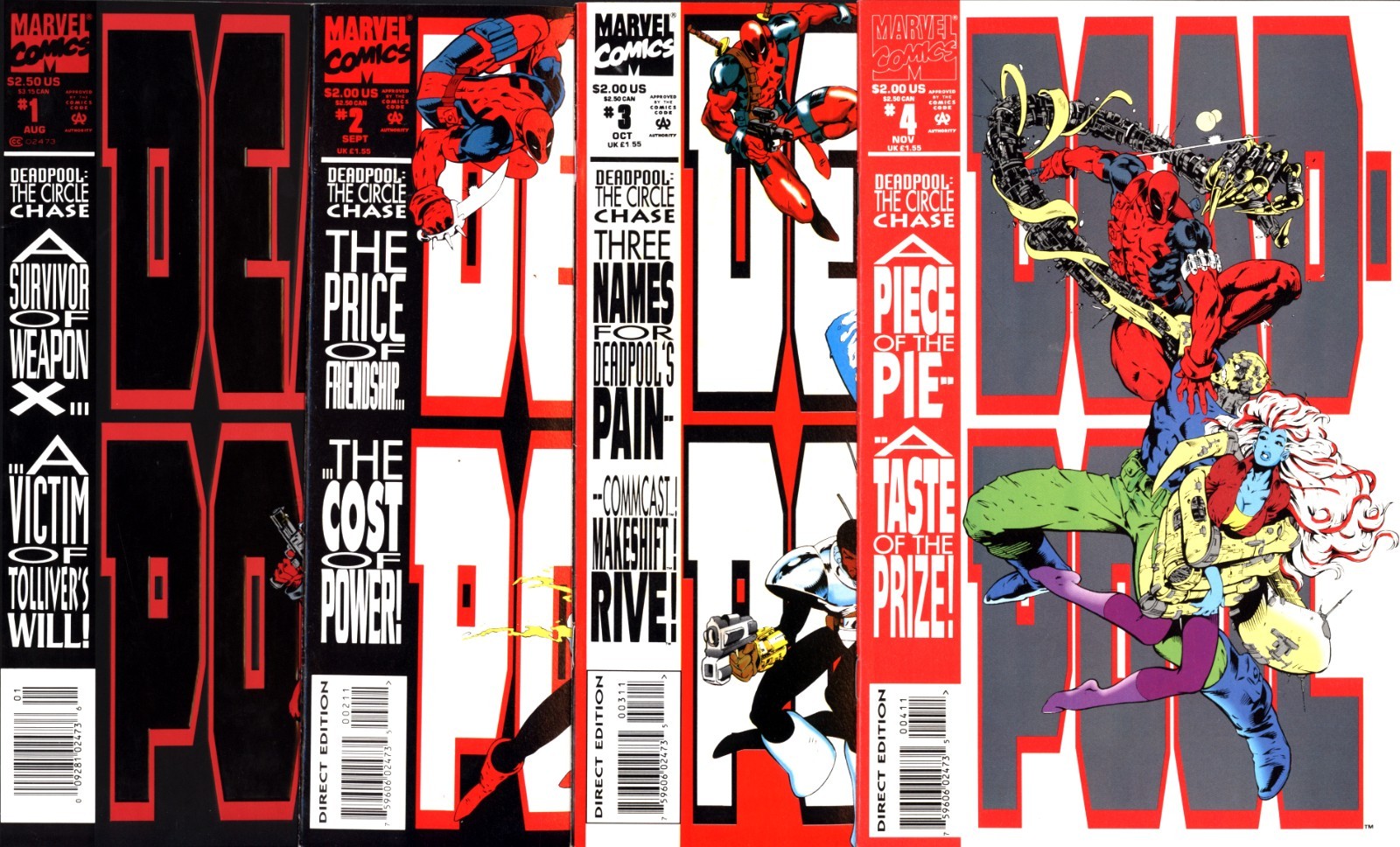 Deadpool: the Circle Chase #1-4 Set- 1993 Marvel Comics Deadpool: the Circle Chase #1-4 Set- 1993 Marvel Comics