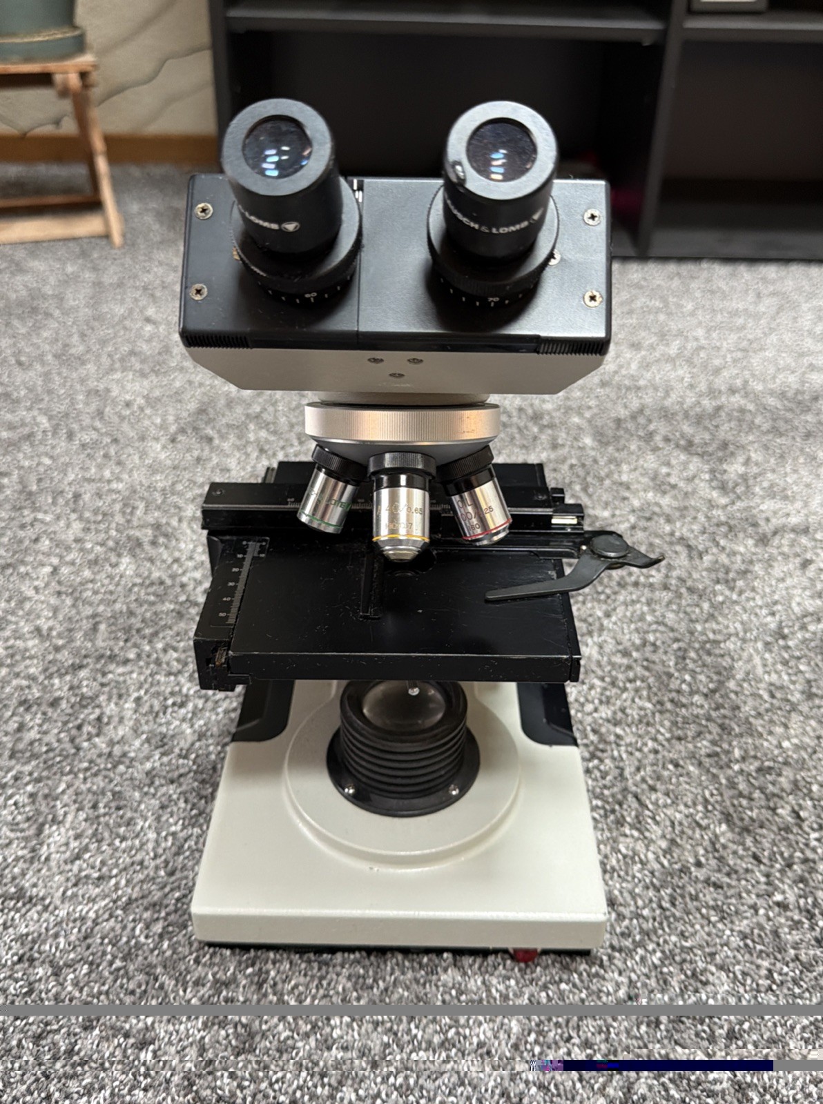 BAUSCH & LOMB 31-74-24 Compound Microscope w/Eye Pieces Optics Tested Working
