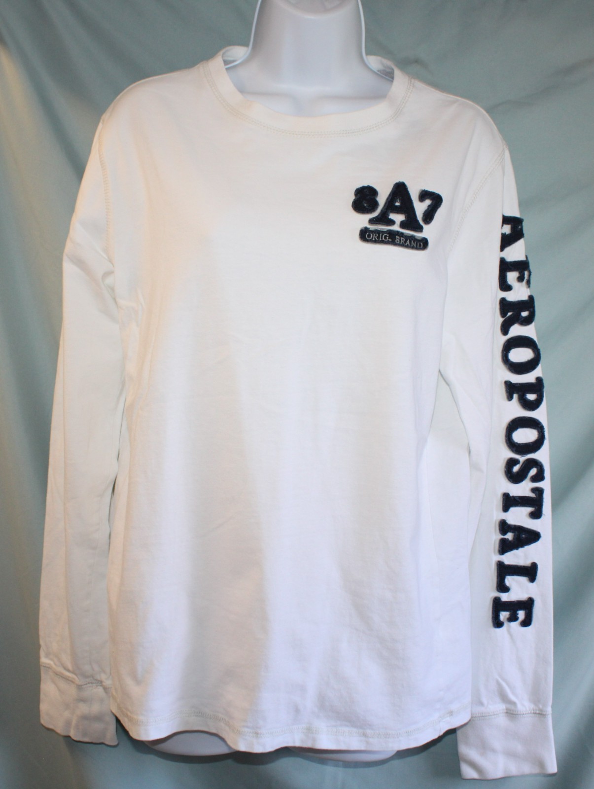 (EM) Aeropostale® Women\'s Stretchy Pullover Long Sleeve White T-Shirt - Size M
