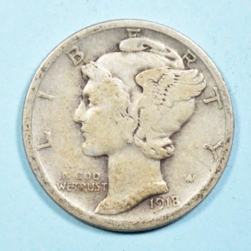 1918 D Mercury Dime ~ VF VERY FINE ~ US Silver Coin Collectible