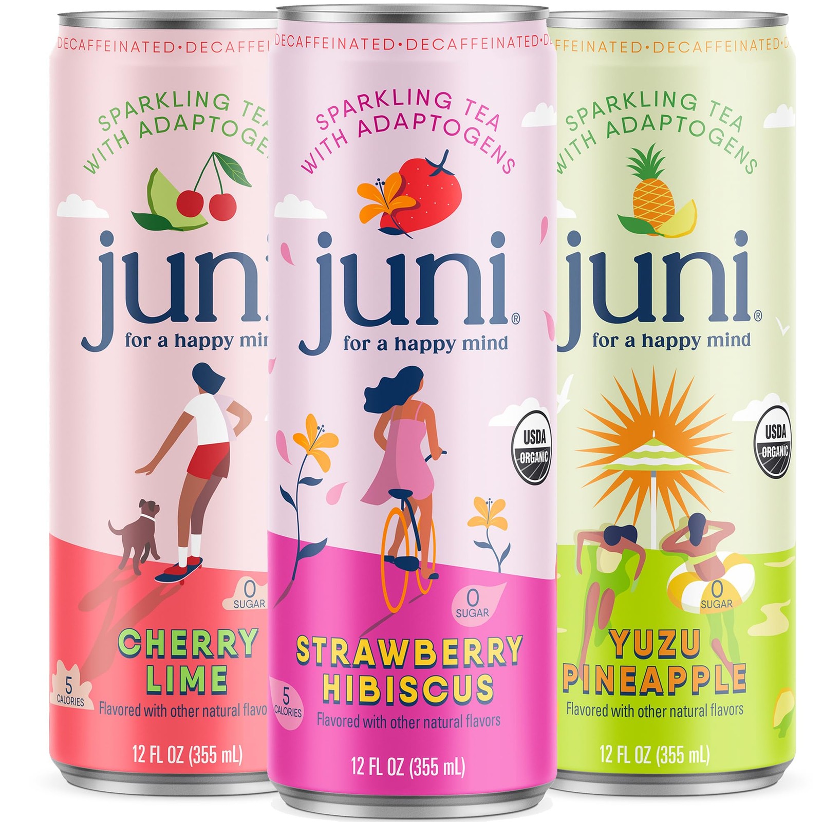 Juni Sparkling Adaptogen Drink, Zero Sugar, Decaf 12 Fl Oz (Pack of 12) Juni Sparkling Adaptogen Drink, Zero Sugar, Decaf 12 Fl Oz (Pack of 12)