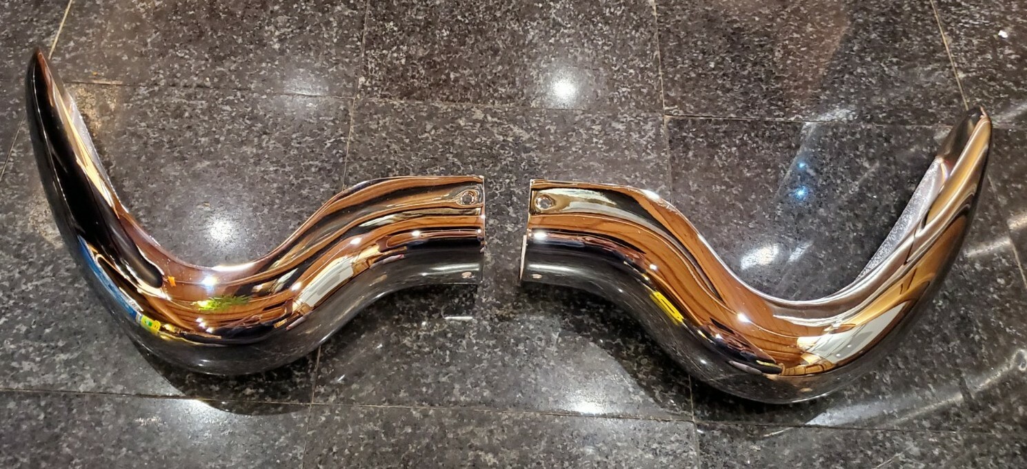 Mercedes 190SL rear bumper corner pair w121 1988800670 1988800770 oem rechromed