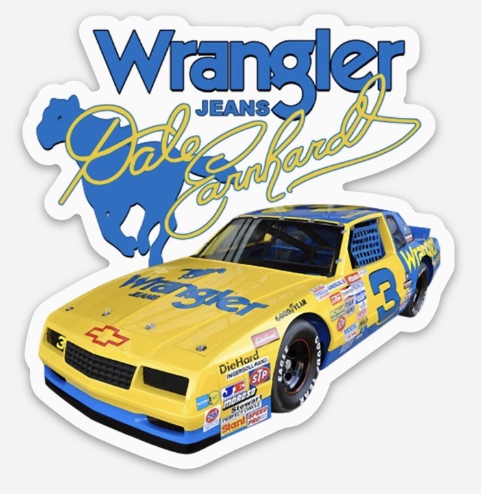 Dale Earnhardt Wrangler NASCAR Retro Vinyl Sticker Decal