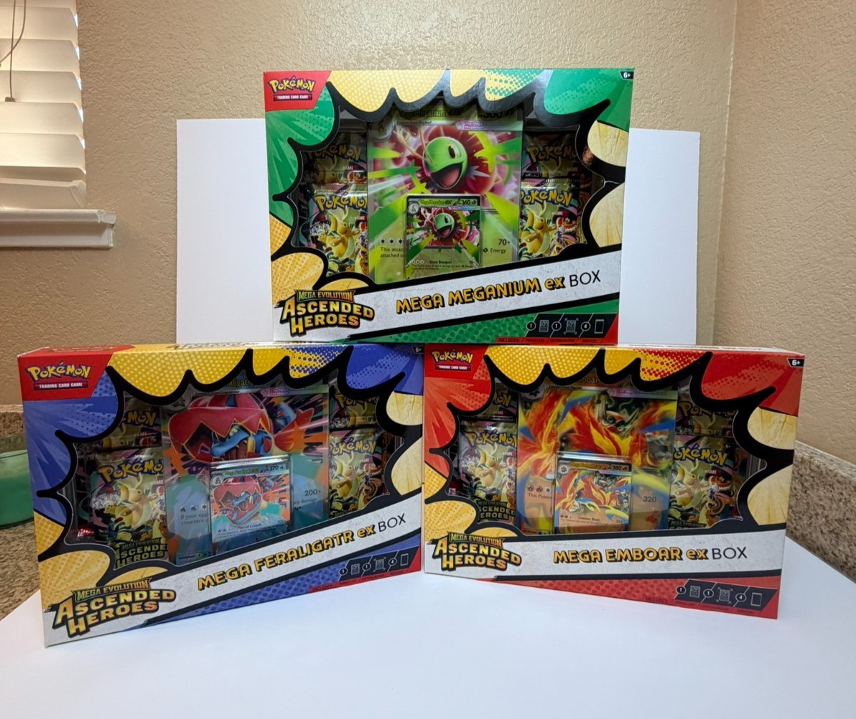 Pokemon Ascended Heroes EX Collection Box (3 Boxes) Factory Sealed