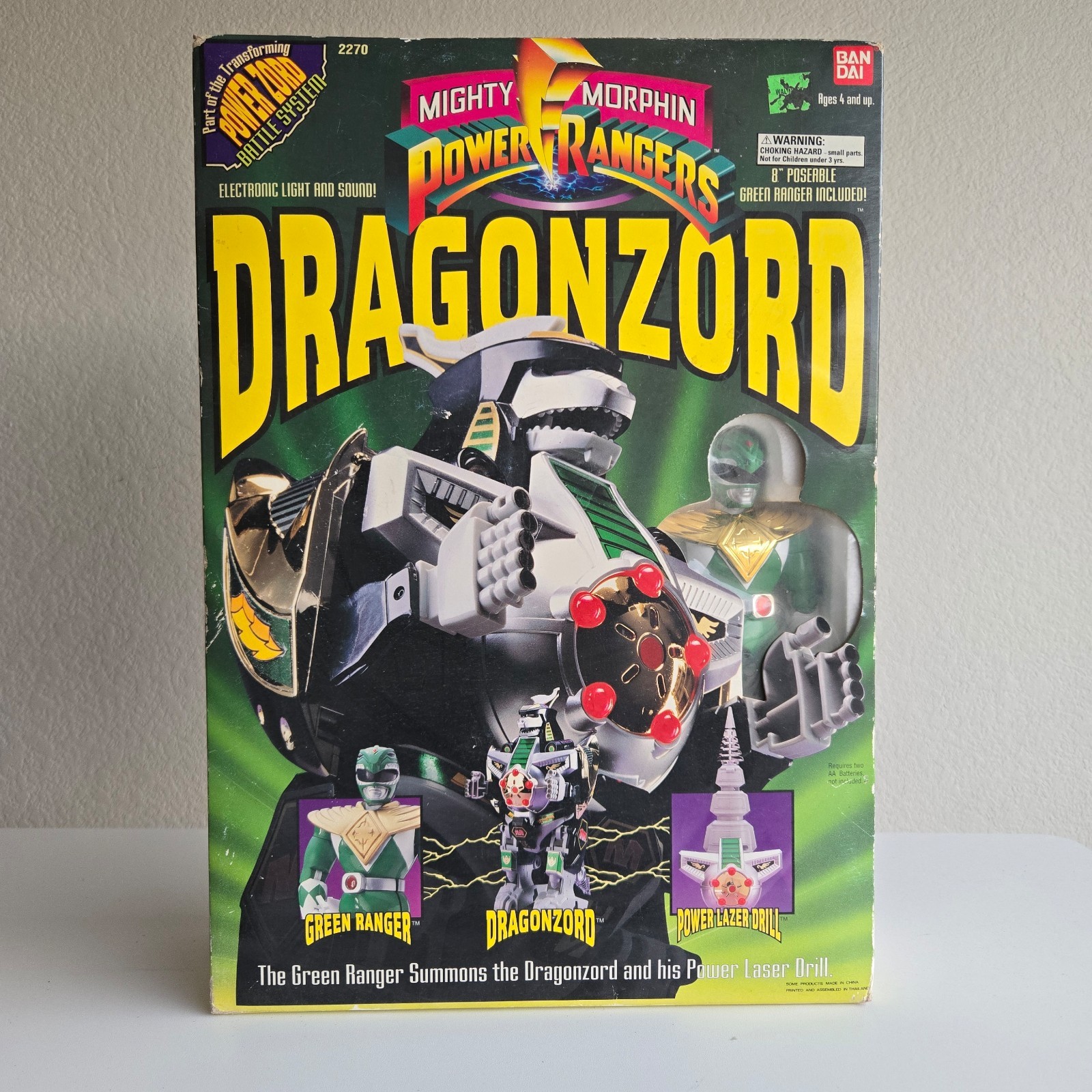 1994 Bandai Mighty Morphin Power Rangers DRAGONZORD with Green Ranger #2270 NEW 
