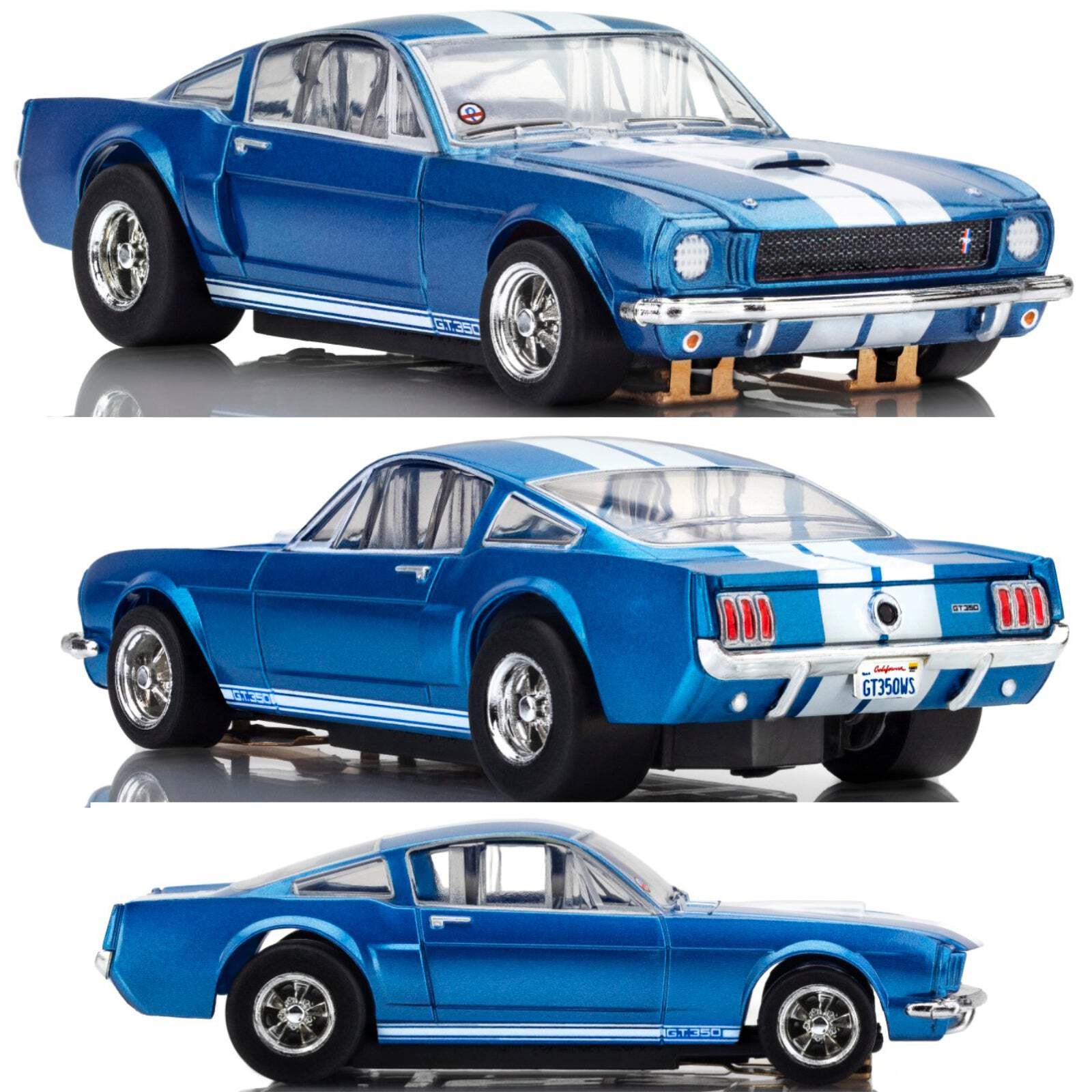 AFX 22149 1966 Shelby GT350 Blue White Stripes HO Slot Car