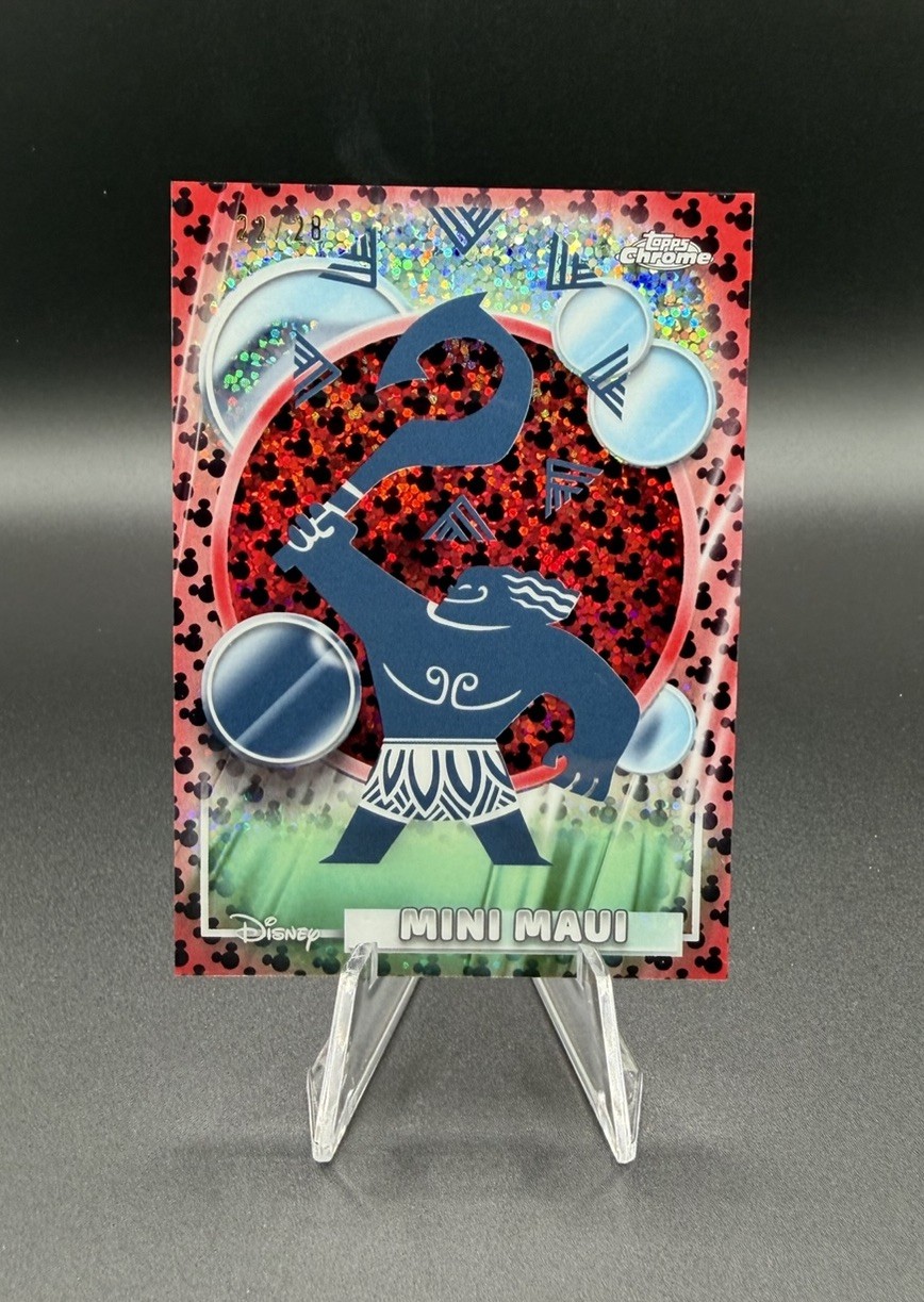 2026 Topps Chrome Disney SSP Mini Maui Mickey Mouse Red & Black Refractor /28