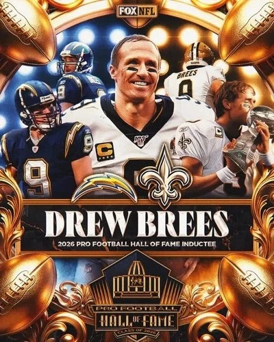 Drew Brees 2026 Pro Football Hall of Fame Tribute Poster