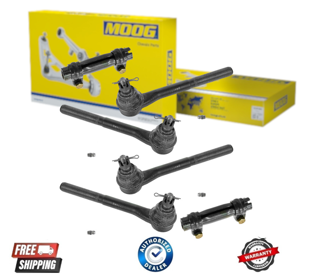 NEW GENUINE MOOG Front Inner Outer Tie Rod End Sleeve 6pc Set Kit
