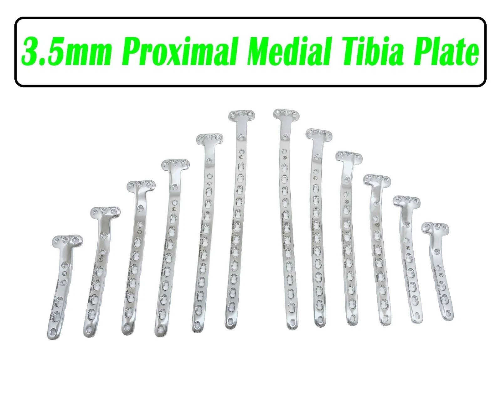 Medial Proximal Tibia Plate ( 3.5mm) with Set of 12pcs (L6/R6) Veterinary SS