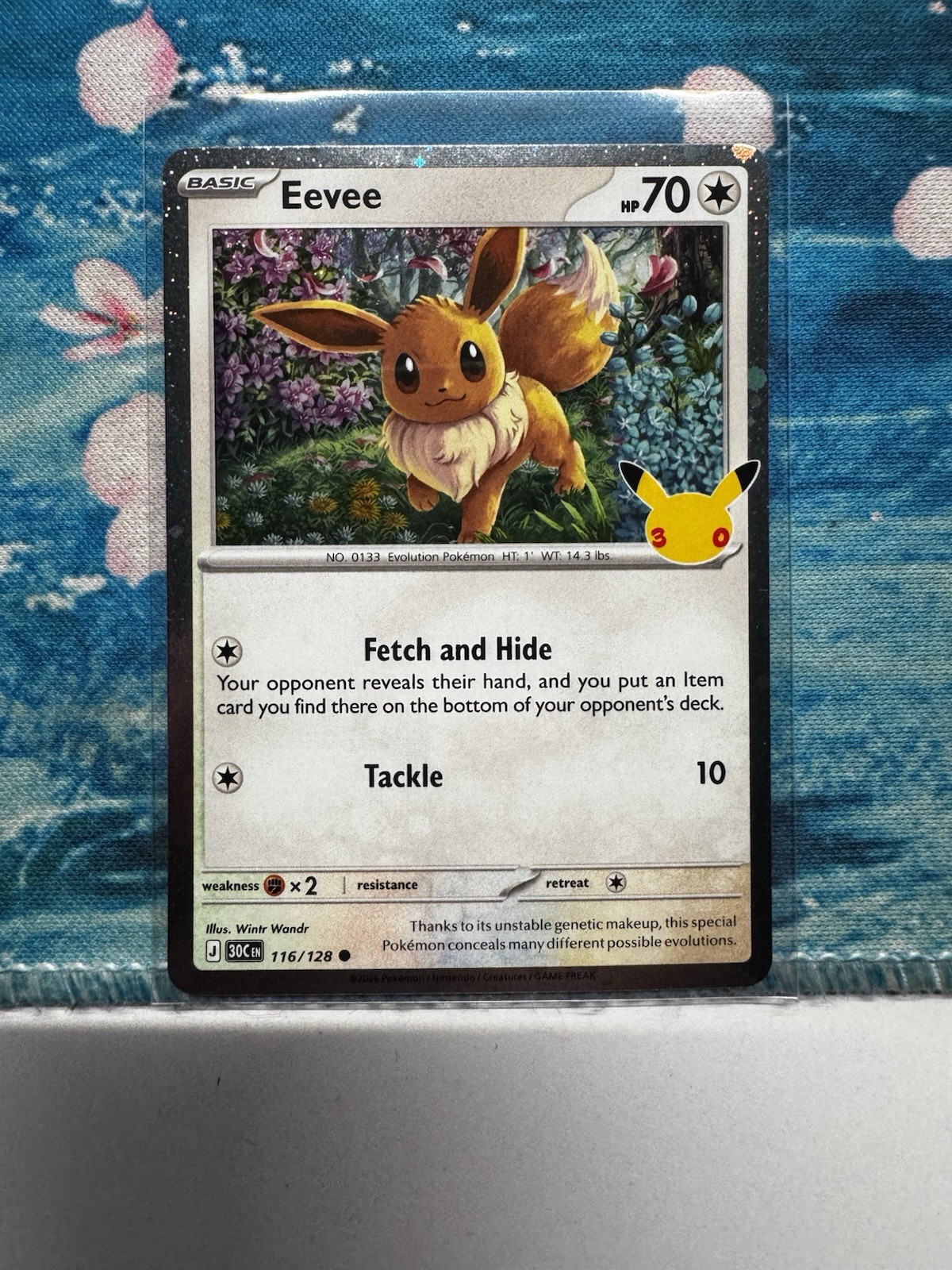 Eevee 116/128 Pokemon 2026 30th Celebration Cosmo Holo Near Mint Eevee 116/128 Pokemon 2026 30th Celebration Cosmo Holo Near Mint