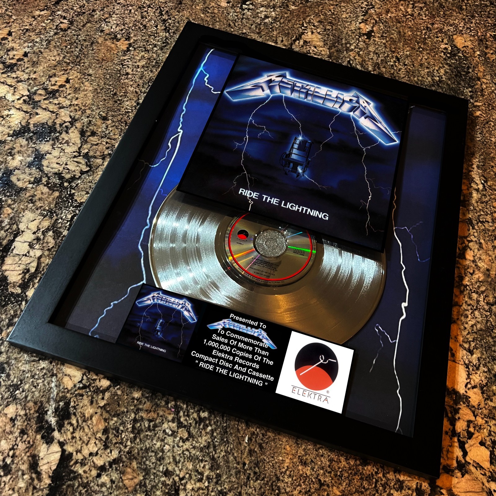 METALLICA ( Ride The Lightning ) Platinum Music Award Vinyl LP Record CD