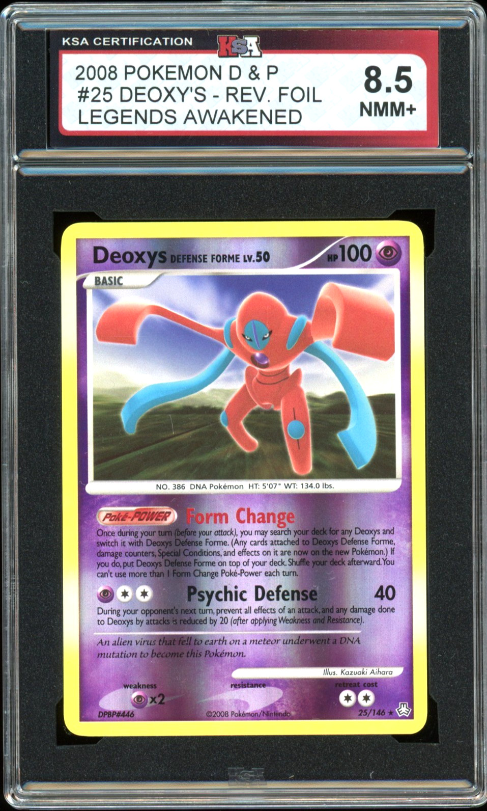 2008 Pokémon Legends Awakened #25 Deoxys Reverse Holo KSA 8.5 NMM+ 2008 Pokémon Legends Awakened #25 Deoxys Reverse Holo KSA 8.5 NMM+