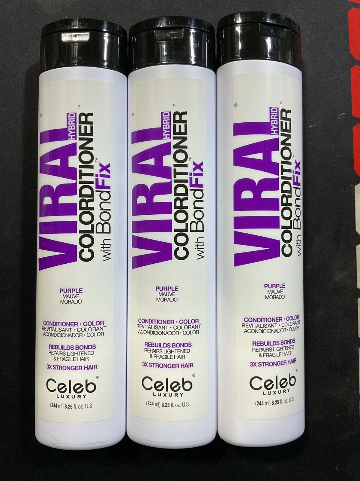 Celeb Luxury Viral Hybrid Purple Haircolor Conditioner (3 PACK) 8.25 oz Celeb Luxury Viral Hybrid Purple Haircolor Conditioner (3 PACK) 8.25 oz