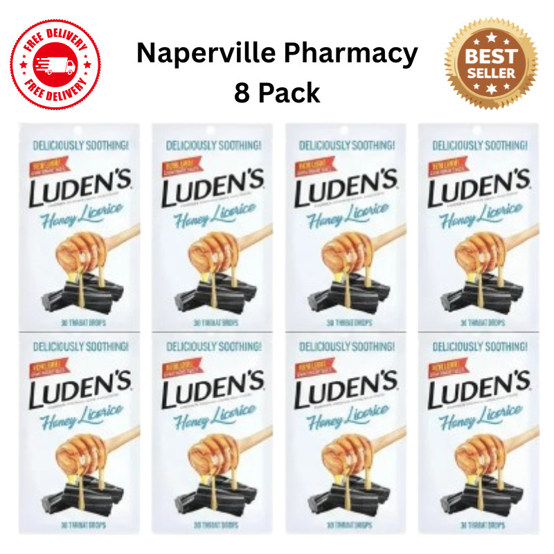 8 Pack Luden\'s Honey Licorice Throat Drops 30 Ct Total 240 Drops Fast Shipping