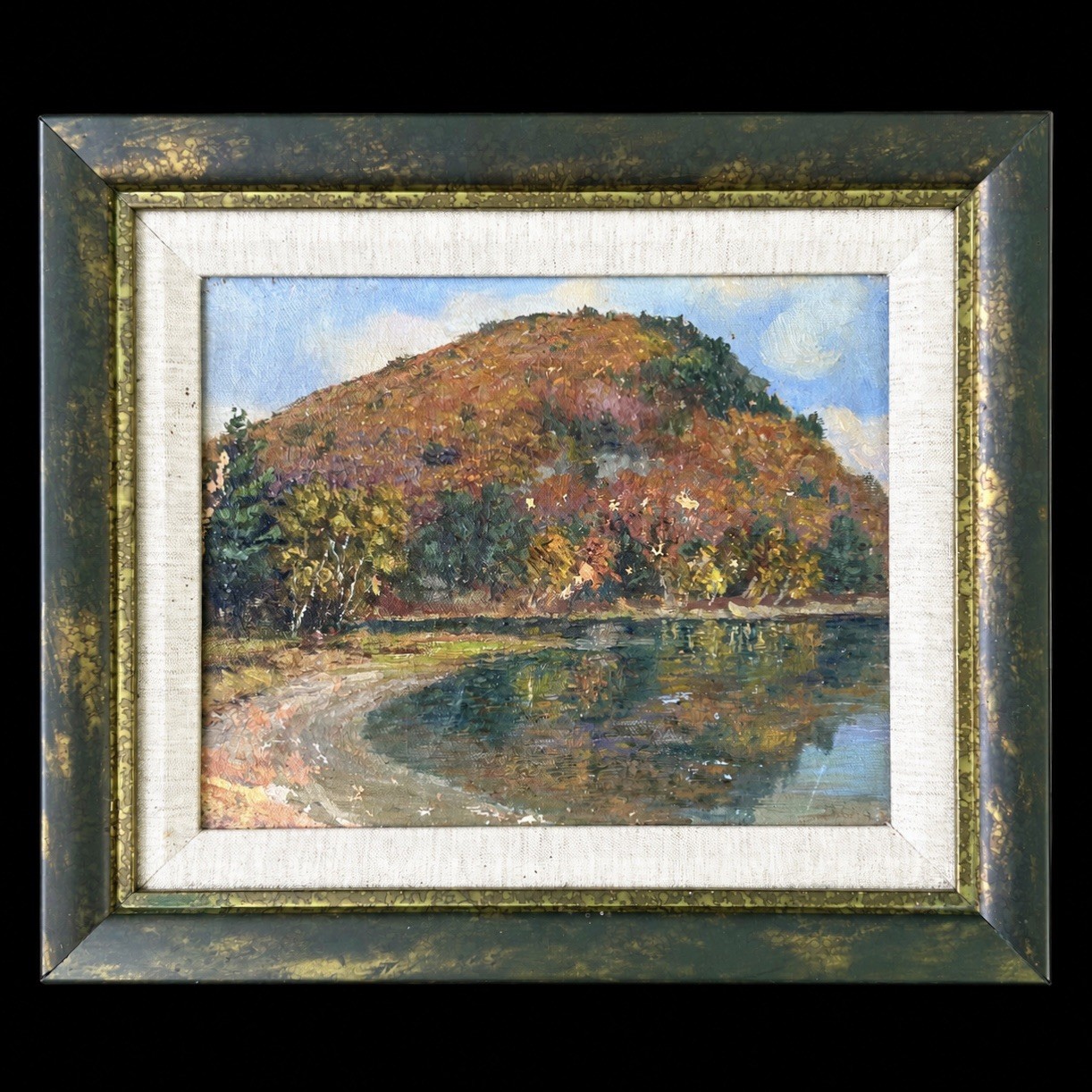 1937 Ethel M Dana Oil Painting Bear Mountain Maine October Landscape Framed