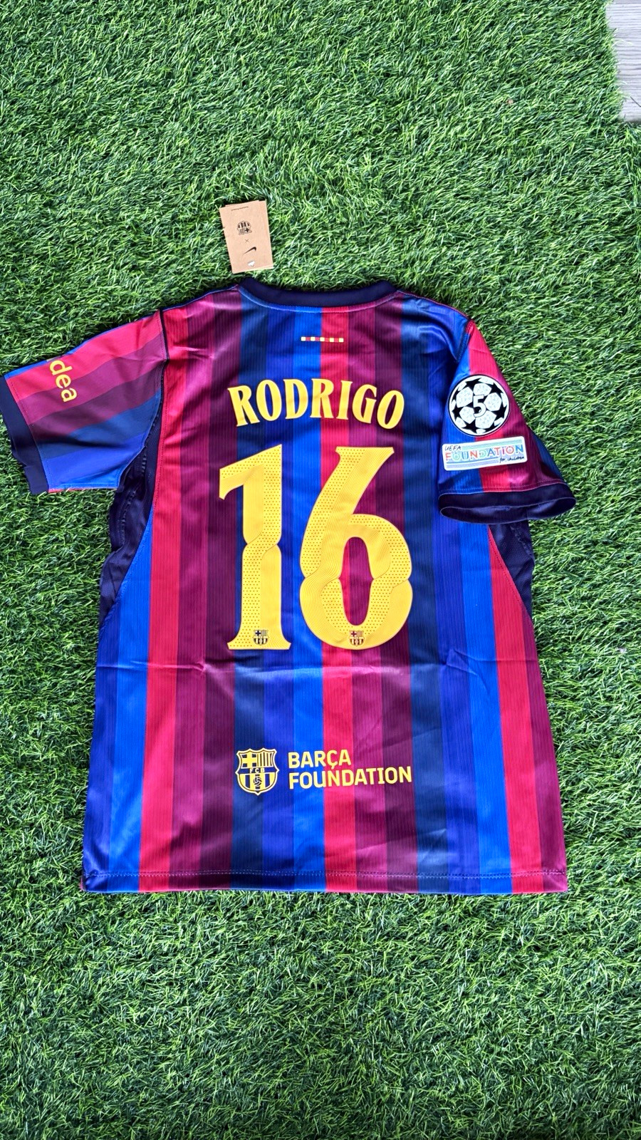 Nike FC Barcelona Rodrigo #16 Dri-FIT Soccer Jersey Men's M Blue/Red