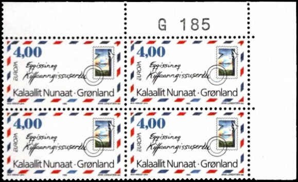 Greenland EUROPA G185 MNH Corner Block of 4 Kalaallit Nunaat CEPT
