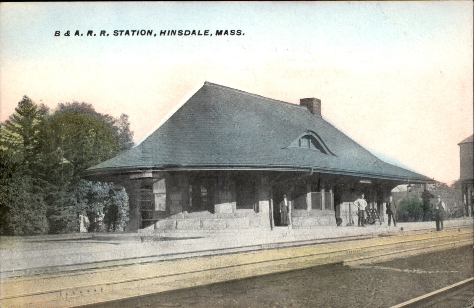 Hinsdale MA B & A. R. R. Station c1900s-10s Vintage Postcard Hinsdale MA B & A. R. R. Station c1900s-10s Vintage Postcard