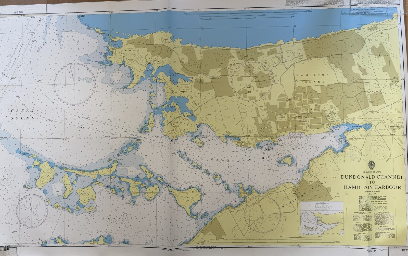 1073 Bermuda Dundonald Channel to Hamilton Harbor Admiralty Chart 1073 Bermuda Dundonald Channel to Hamilton Harbor Admiralty Chart