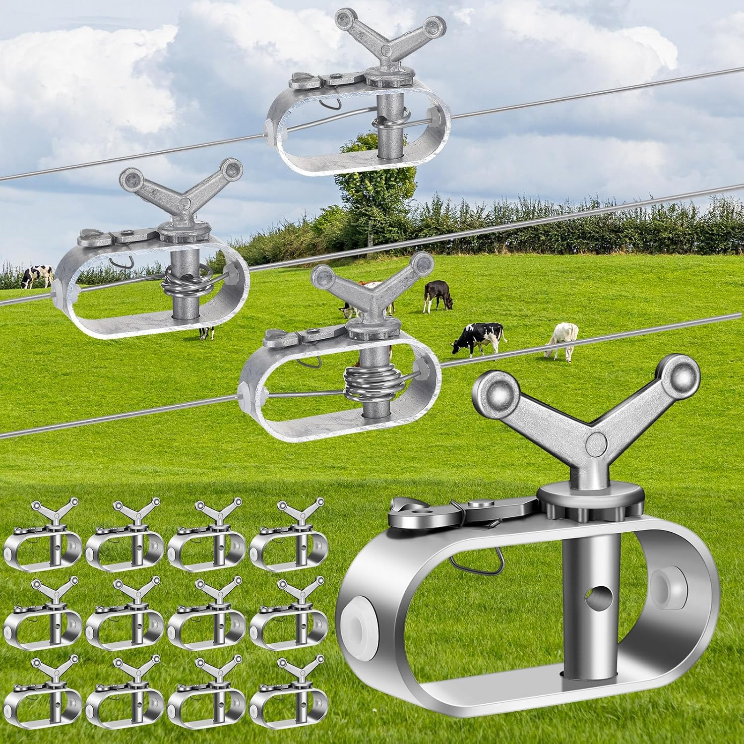 12 Pcs Electric Fence Wire Strainer Aluminum Wire Tensioner Heavy Duty Tensioner