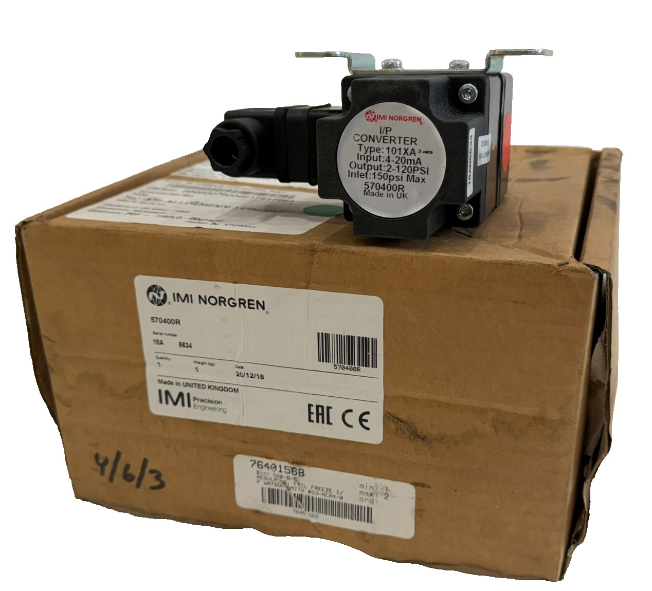 NEW IMI NORGREN 570400R I/P CONVERTER 101XA NEW IMI NORGREN 570400R I/P CONVERTER 101XA