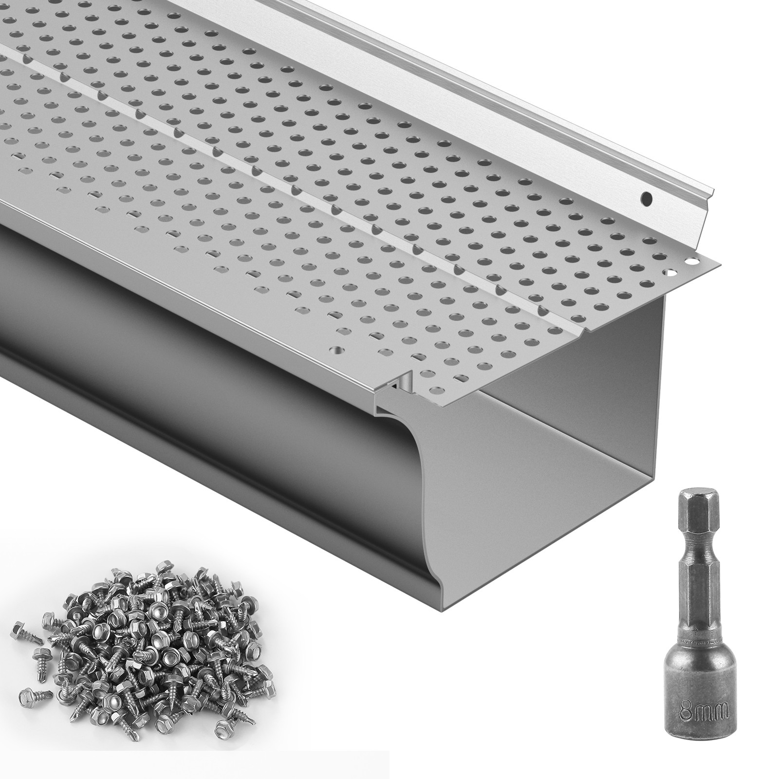 Uimoso Gutter Guard 5 in Wide 52 ft Length Cover Mesh Leaf Debris Protection