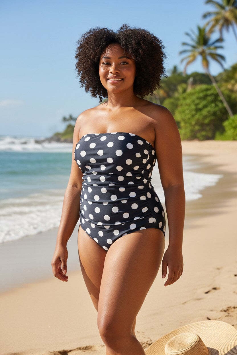 Size 8 - J. Crew Polka Dot Bandeau Bathing Suit