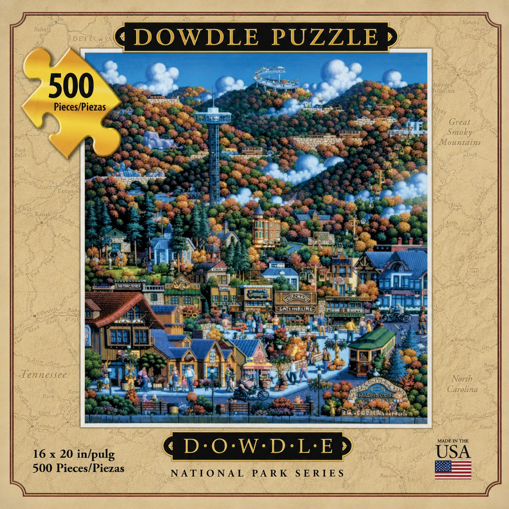 Smoky Mountains 500‑Piece Dowdle Puzzle – National Park Series - Travel Club Box