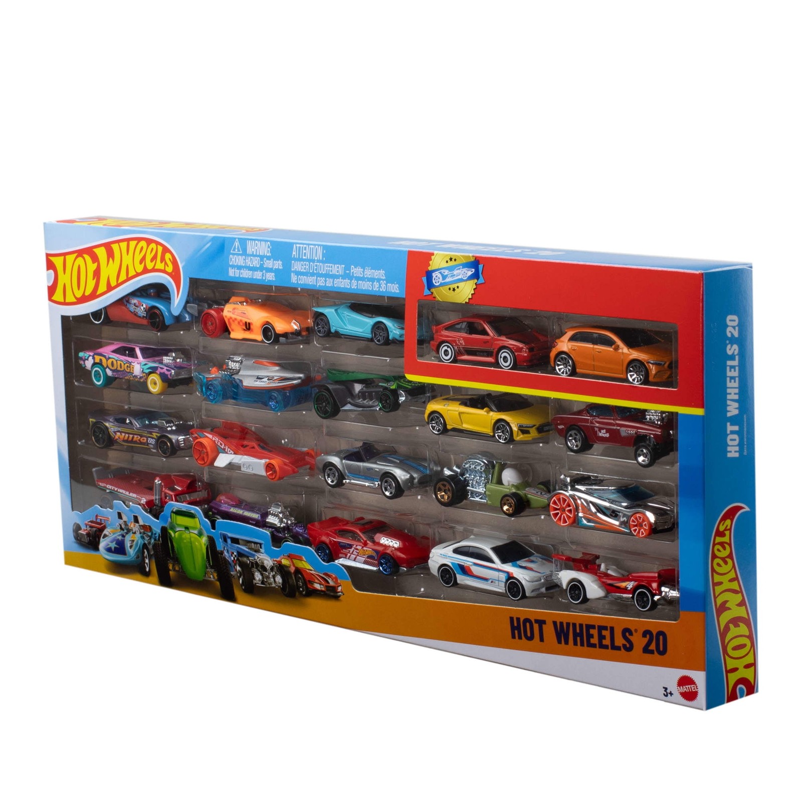 Hot Wheels Set of 20 Toy Sports & Race Cars in 1:64 Scale, Collectible Vehicles 