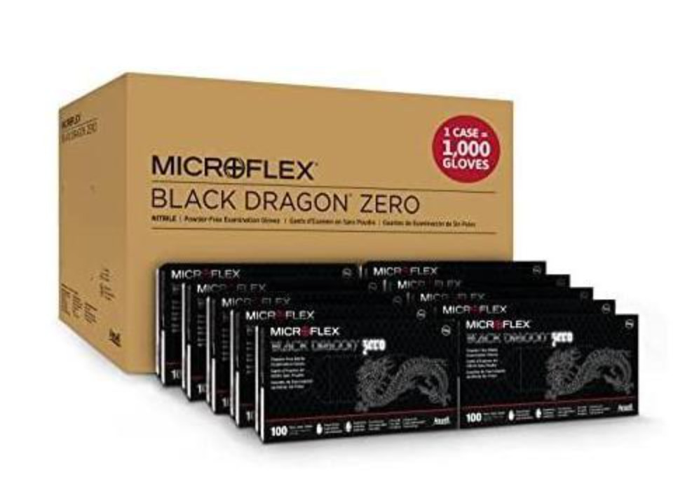 Microflex Black Dragon Powder Free Nitrile Exam Gloves - XL - Case, 1000 Gloves