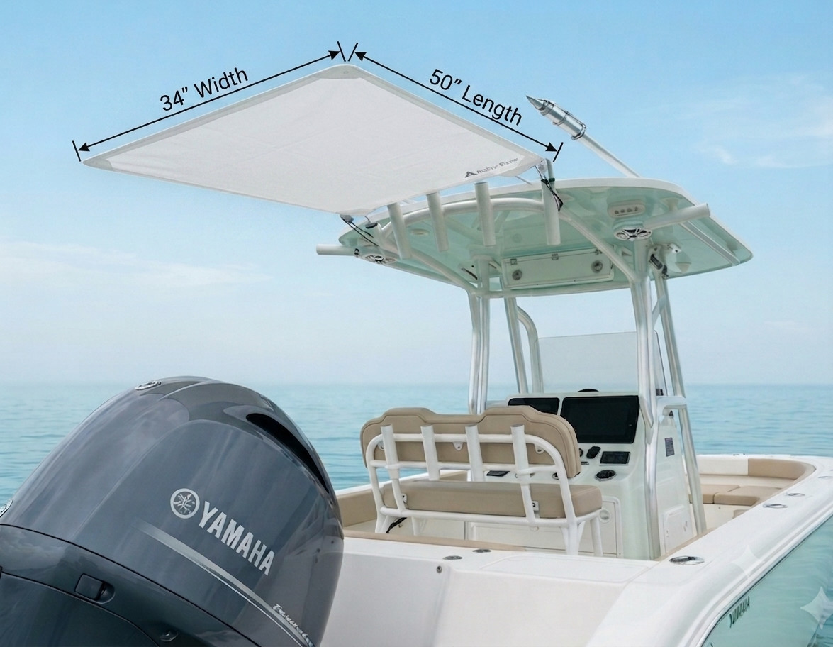 Dev Fishing SS 50 Rocket Launcher Stern Center Console Boat Sun Shade WHITE