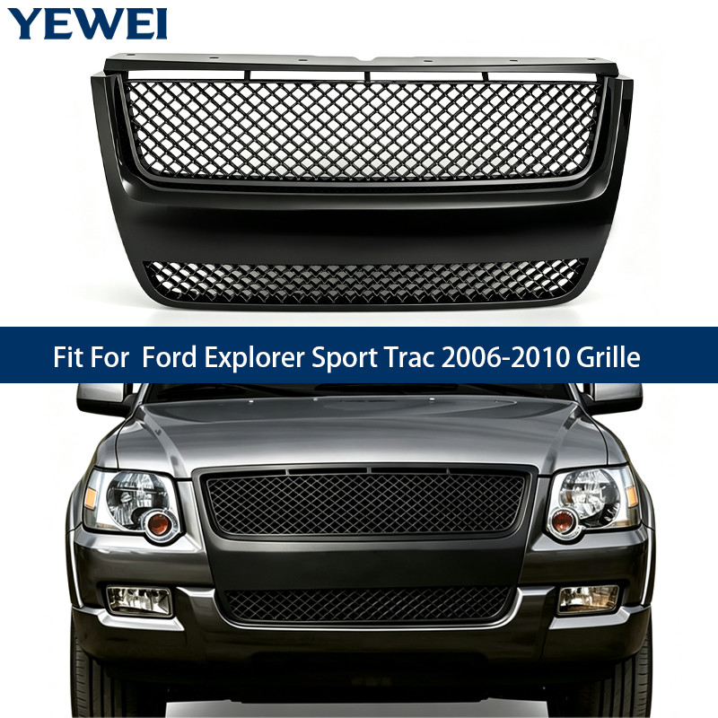 Fit Grill 2006 2007 2008 2009 2010 Ford Explorer Sport Trac Black Grille EXPL Fit Grill 2006 2007 2008 2009 2010 Ford Explorer Sport Trac Black Grille EXPL