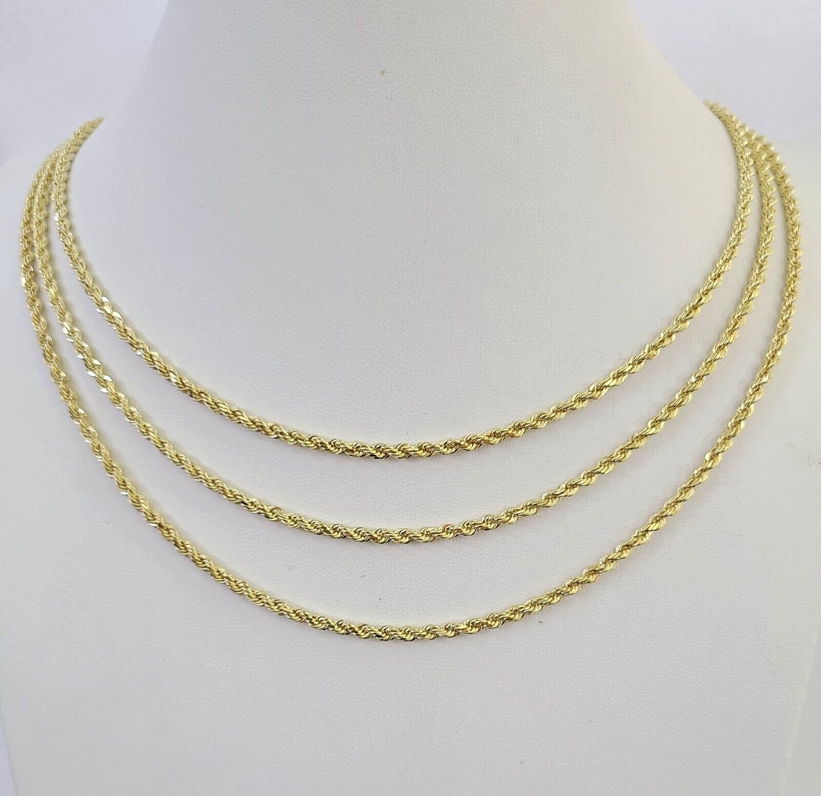 10k Gold Solid Real Rope Chain Necklace 4mm 18\