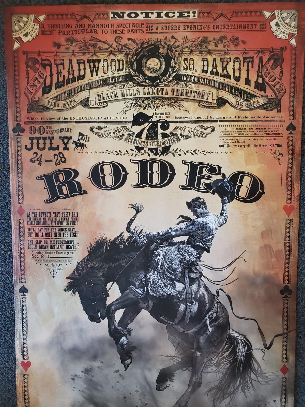 *signed* Deadwood South Dakota Rodeo poster Bob Coronato cowboy Wild Bill Hickok