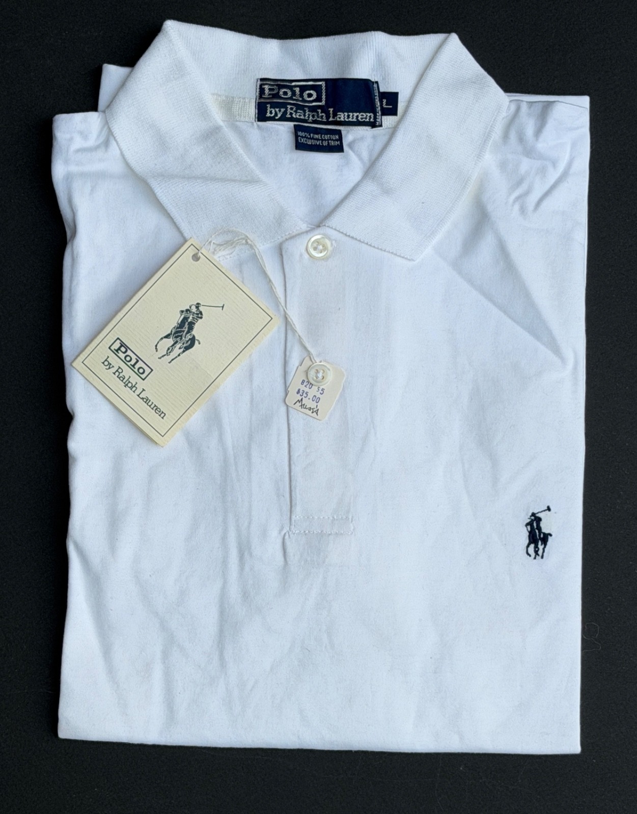NWT Vintage 80-90’s White Ralph Lauren 100% cotton Polo Shirt – Men’s Large NWT Vintage 80-90’s White Ralph Lauren 100% cotton Polo Shirt – Men’s Large