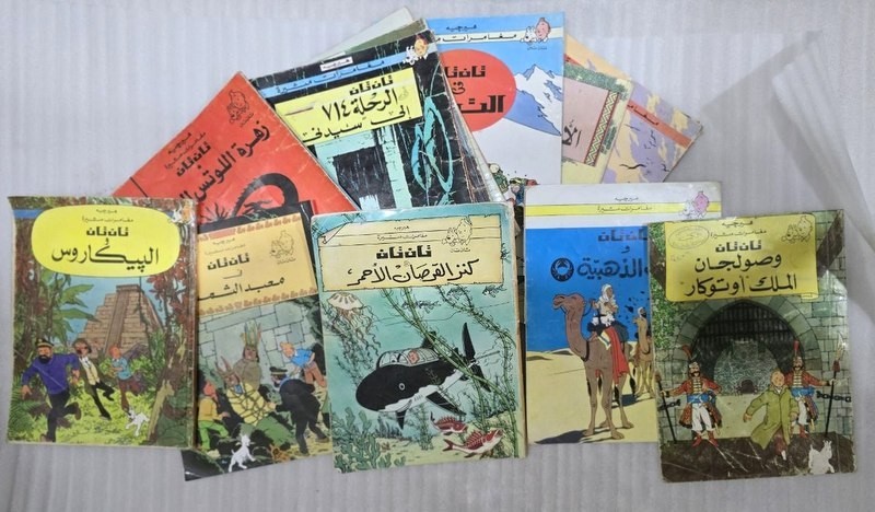 1980s Lot 14 Tan Tan Arabic  Magazine Comics كومكس تان تان  هيرجيه