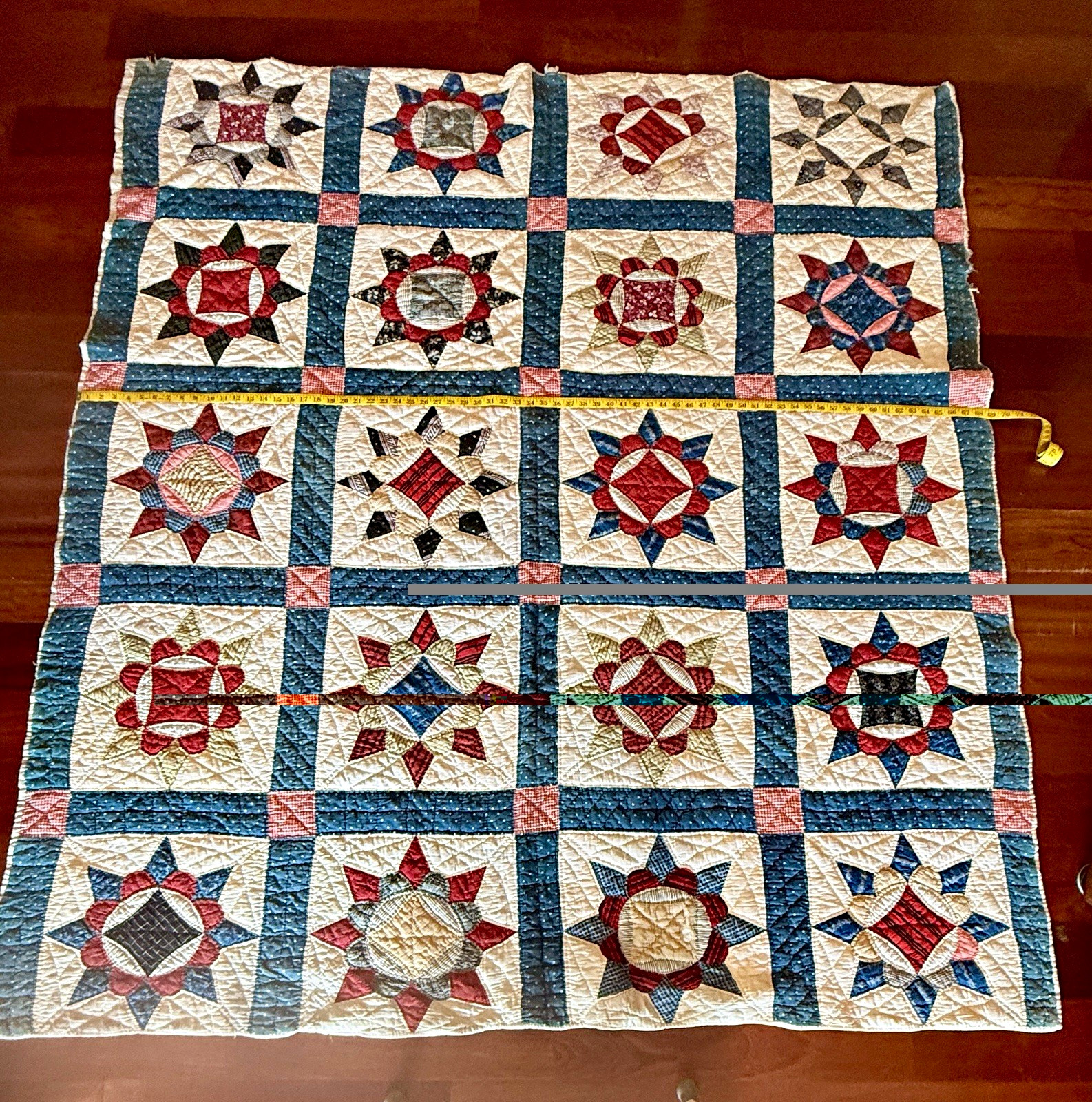 VTG Crown of Thorns Quilt Circa 1870 Handmade Patchwork Star All cotton Feedsack VTG Crown of Thorns Quilt Circa 1870 Handmade Patchwork Star All cotton Feedsack
