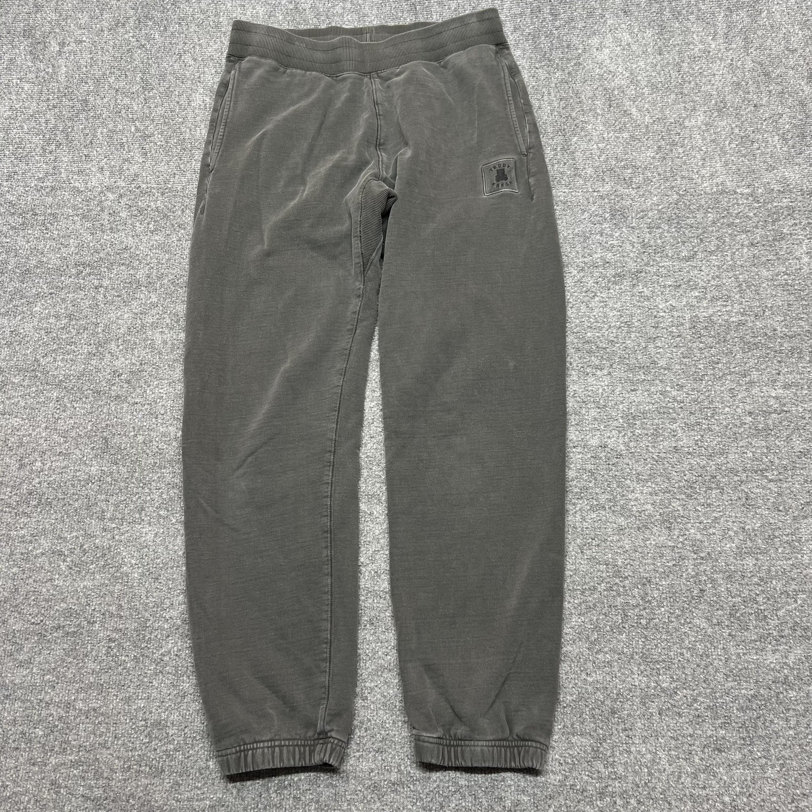 Teddy Fresh Sweatpants Mens Small Gray French Terry Elastic Waist Pockets Lounge