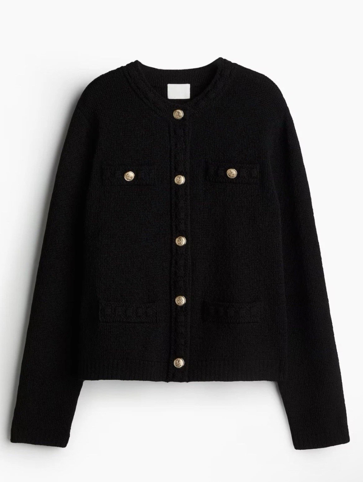 NWT H&M Black Textured Knit Cardigan Size Large RT$65